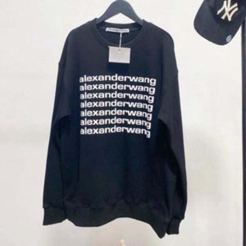 Alexander Wang Women Black Letter Sweatshirt